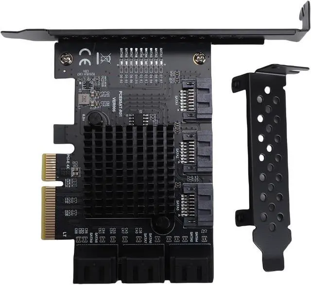 Alt view image 6 of 7 - PCIE 4X to 9 Port Expansion Card, 6Gbps PCI Express GEN3 Hard Drive Adapter with NCQ AHCI Technology, for 10 11 2003 Systems