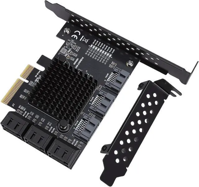 Alt view image 4 of 7 - PCIE 4X to 9 Port Expansion Card, 6Gbps PCI Express GEN3 Hard Drive Adapter with NCQ AHCI Technology, for 10 11 2003 Systems