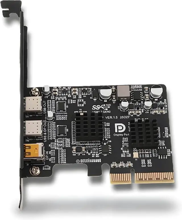 Main image of Zunate TypeC Expansion Card for Desktop PC, USB 3.0 10G PCIe Card with DisplayPort Video Support, Multilayer Circuit Design, Compatible with and