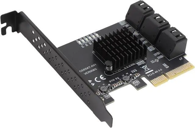 Alt view image 4 of 7 - PCIe Serial ATA3.0 Extension Excelberry Extension 6 Hard Drive Port for Quick Data Transfer Compatible with Various Systems and Users
