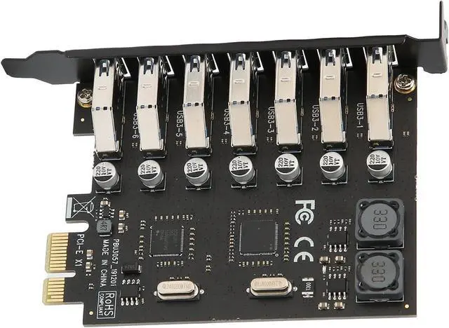 Alt view image 4 of 7 - 7 Port Expansion Card PCB, PCI Express to USB30. Expansion Card, 5Gbps Speed USB30. Self Powered Expansion Card with Main Control Board for Computer, Compatible with