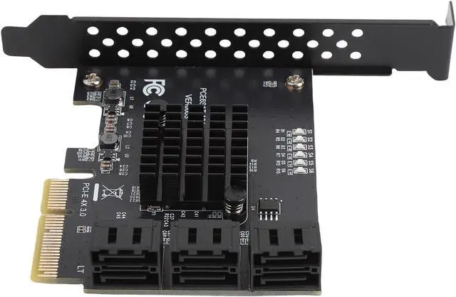 Alt view image 4 of 7 - Dpofirs PCIe to Serial ATA3.0 Extension Card, Stable 6-Port PCIe Gaming Expansion Card