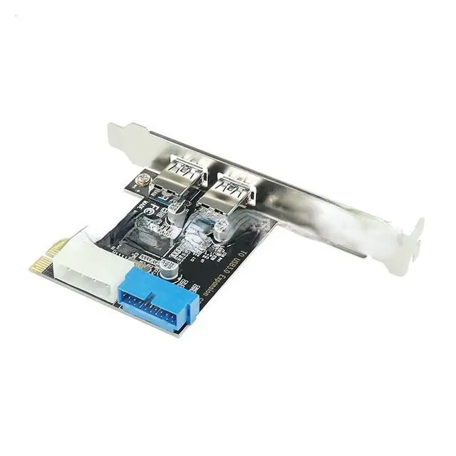 Alt view image 2 of 6 - USB3 PCI Express Adapter PCI E to USB 3.0 20pin Converter Controller PCIe X1 USB 3 0 2 Ports Adapter USB3.0 PCI-e Expansion Card