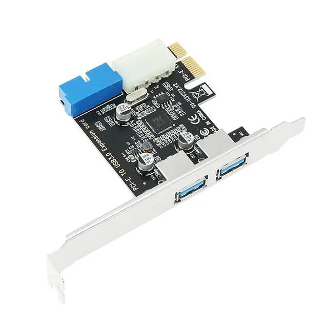 Alt view image 5 of 6 - USB3 PCI Express Adapter PCI E to USB 3.0 20pin Converter Controller PCIe X1 USB 3 0 2 Ports Adapter USB3.0 PCI-e Expansion Card
