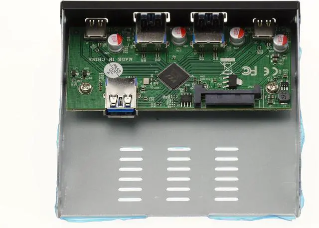 Alt view image 2 of 3 - KALEA-INFORMATIQUE Front Bay Format 3.5 with 4 USB 3.1 10G Ports, 2 Type A and 2 Type C Ports, with Via VLI VL801 Chipset