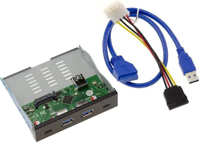 Main image of KALEA-INFORMATIQUE Front Bay Format 3.5 with 4 USB 3.1 10G Ports, 2 Type A and 2 Type C Ports, with Via VLI VL801 Chipset