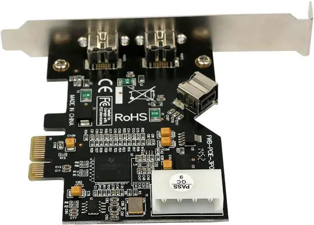 Alt view image 4 of 6 - PCI Express PCI-E x1 to 3 Ports 1394B Controller Card Add On Card for FireWire 800 IEEE 1394 B 2+1 Digital Camera Video Capture