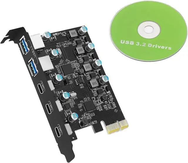 Alt view image 6 of 7 - PCIe to USB 3.2 Gen 2 Expansion Card 20 Gbps Bandwidth 5 Ports 2*USB-A 3*USB-C