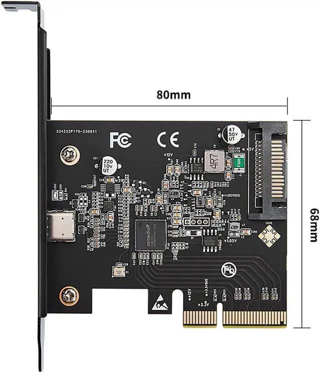 Alt view image 6 of 7 - PCIe 3.0 x4 to USB-C Expansion Card USB 3.2 Gen2x2 20Gbps Adapter with ASM3242 Chipset, High-Speed USB-C Port for Desktop & Server, Compatible with Windows/Linux
