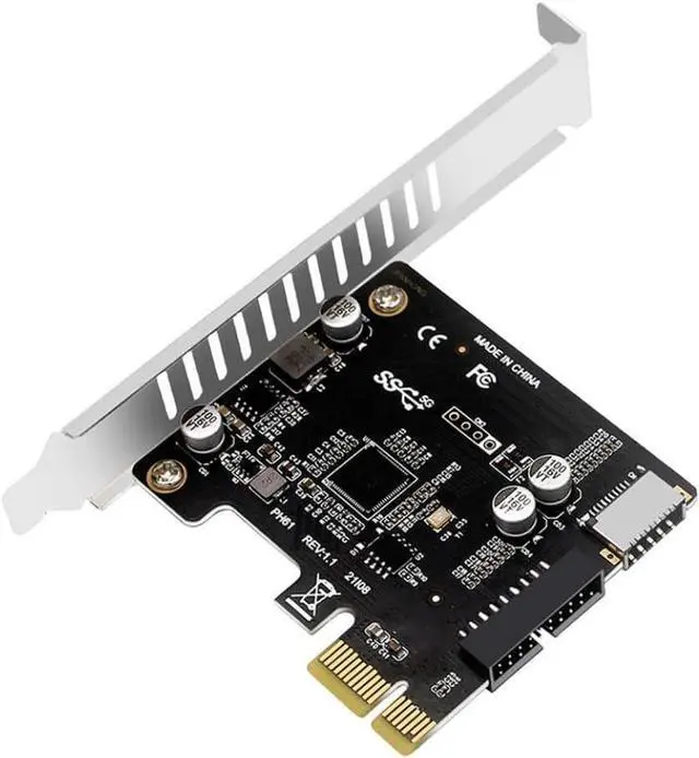 Main image of PCI-E To USB 3.0 Hub Splitter Extension Card 19PIN Compatible With Desktop PC Models Aftermarket Replacement