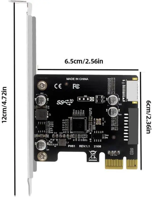 Alt view image 5 of 5 - PCI-E To USB 3.0 Hub Splitter Extension Card 19PIN Compatible With Desktop PC Models Aftermarket Replacement