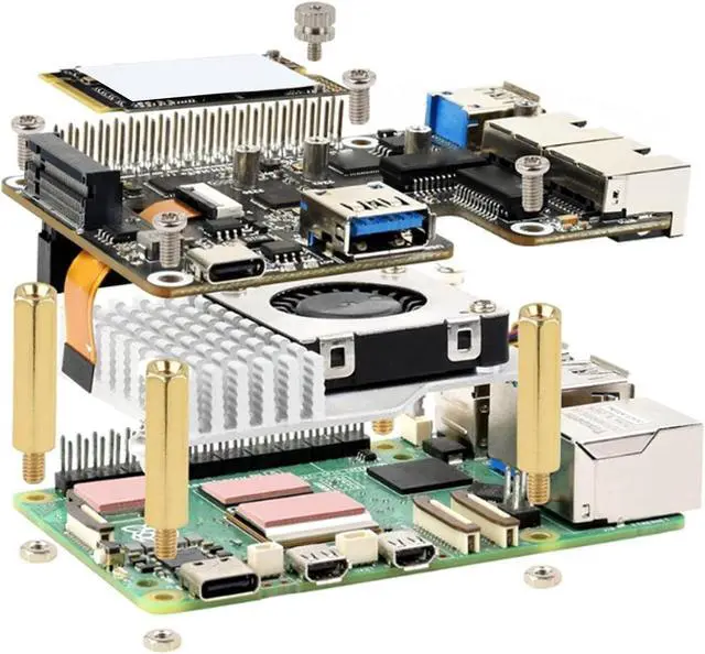Alt view image 2 of 7 - Fabater USB 3.2 Gen1 PCIe to NVMe M.2 Adapter Versatile Setup for 5 Supports .5G Ethernet and Storage
