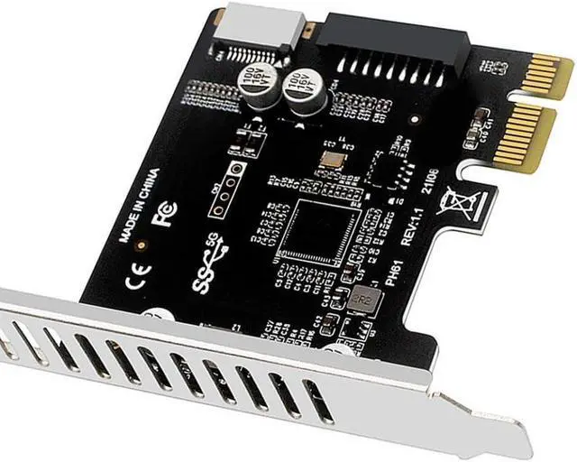 Alt view image 4 of 5 - PCI-E To USB 3.0 Hub Splitter Extension Card 19PIN Compatible With Desktop PC Models Aftermarket Replacement