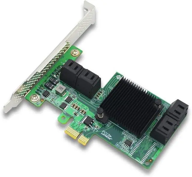 Alt view image 4 of 6 - PCIe x1 SATA Expansion Card, 8-Port SAS/SATA 6Gb/s, UEFI Support