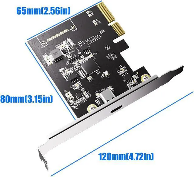 Alt view image 7 of 7 - PCIExpress 4X to USB Type C 3.2 Gen 2 Adapter Card for Fast Data Transfer Up to 20Gbps Fast Speed USB C Expansion Card
