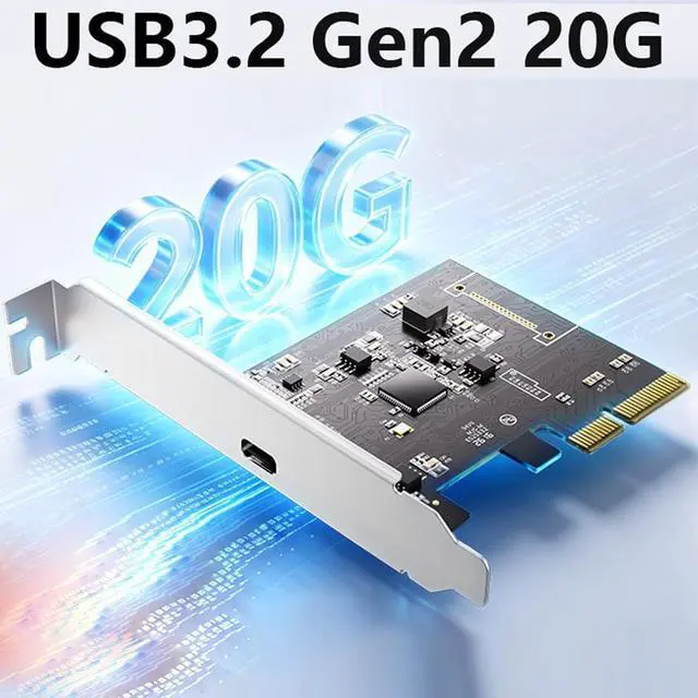 Alt view image 5 of 7 - PCIExpress 4X to USB Type C 3.2 Gen 2 Adapter Card for Fast Data Transfer Up to 20Gbps Fast Speed USB C Expansion Card