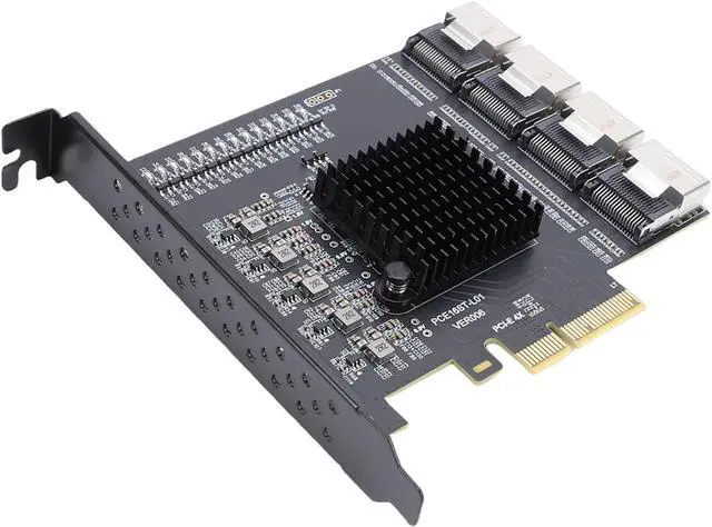 Alt view image 5 of 7 - PCIe to SFF 8087 Adapter, PCI Express 3.0 X4 Expansion Card, 4 Port Mini SAS Host Bus Adapter for Server Storage Internal Controller