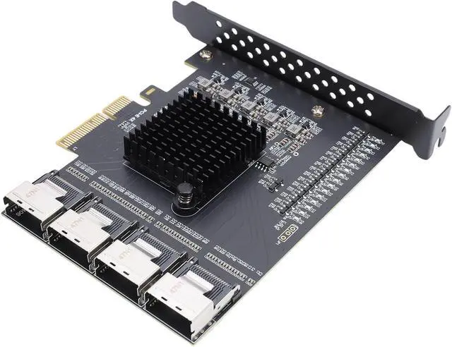 Alt view image 3 of 7 - PCIe to 4 Port SFF-8087 Mini SAS Adapter Card, PCIe 3.0 X4 to 16 Port 6Gbps Expansion Card, Supports Hot Swap, NCQ, AHCI for 10/11/