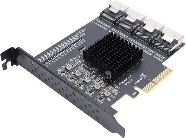 Alt view image 2 of 7 - Socobeta Mini SAS SFF 8087 Adapter Robust 4 Port PCIe X4 Expansion Card for Efficient Data Transfer Best for and Users