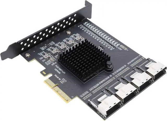 Alt view image 3 of 7 - Socobeta Mini SAS SFF 8087 Adapter Robust 4 Port PCIe X4 Expansion Card for Efficient Data Transfer Best for and Users