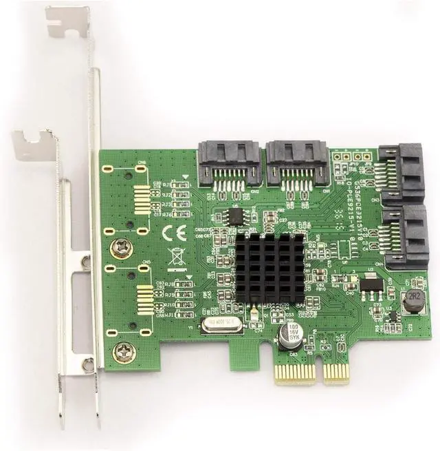 Alt view image 3 of 3 - KALEA-INFORMATIQUE PCI Express (PCI-E) Controller Board - 4 SATA 3 (SATA III) Ports - Marvell 88SE9215 CHIPSET - PCIe 1x