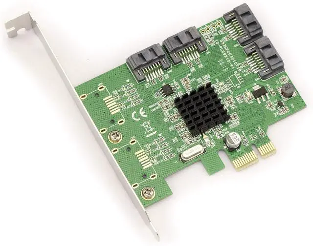 Alt view image 2 of 3 - KALEA-INFORMATIQUE PCI Express (PCI-E) Controller Board - 4 SATA 3 (SATA III) Ports - Marvell 88SE9215 CHIPSET - PCIe 1x