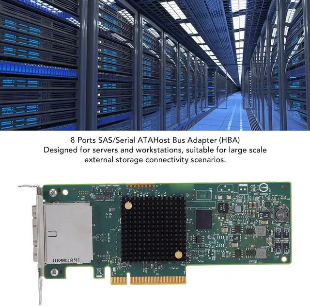 Alt view image 2 of 7 - LSI SAS 9207 8e 8 Port Controller Card, PCIe 3.0 x8 HBA | 6Gb / s with SAS 2308 Chipset for External Storage Expansion JBOD