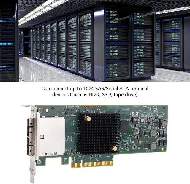 Alt view image 3 of 7 - LSI SAS 9207 8e 8 Port Controller Card, PCIe 3.0 x8 HBA | 6Gb / s with SAS 2308 Chipset for External Storage Expansion JBOD