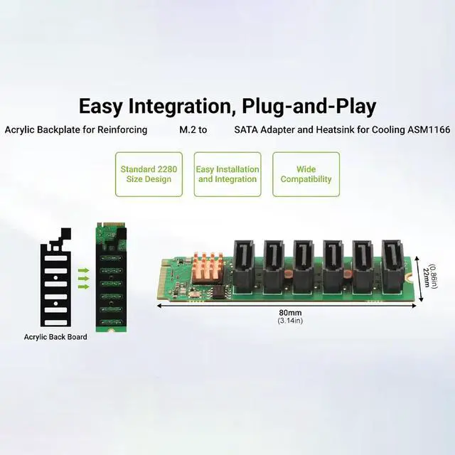 Alt view image 2 of 7 - M to 6 SATA3.0 Converters Card for Gaming Rigs and Workstations