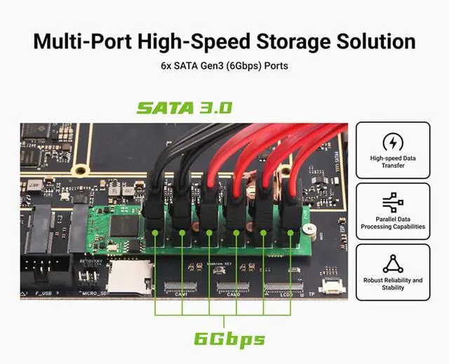 Alt view image 5 of 7 - M to 6 SATA3.0 Converters Card for Gaming Rigs and Workstations