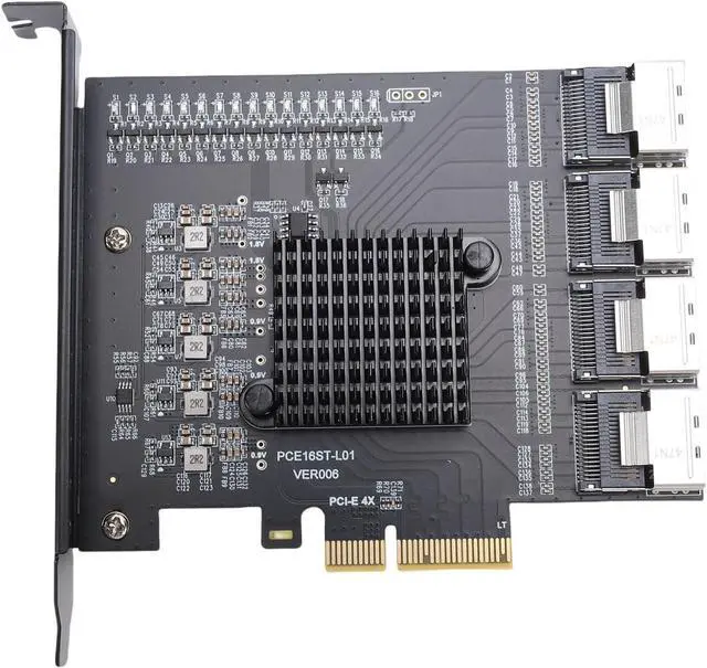 Alt view image 5 of 7 - Socobeta Mini SAS SFF 8087 Adapter Robust 4 Port PCIe X4 Expansion Card for Efficient Data Transfer Best for and Users