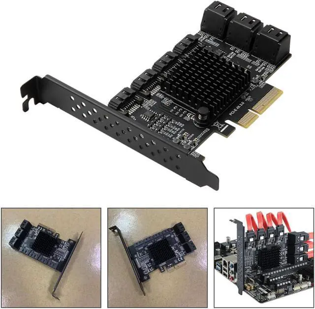 Alt view image 6 of 7 - Serial with Ata 3.0 Expansion Card Pci-e X4 3.0 10-Port Controller Card Adapter for Stable and Fast Transmission Rate Workstation Large Capacity Server