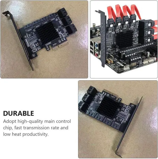 Alt view image 7 of 7 - Abaodam 10-Port Serial Ata 3.0 Expansion Card Pcie X4 3.0 Controller Card for Desktop Computer with Stable and Lossless Transmission, Fast Transmission Rate, for Large Capacity Server Hard