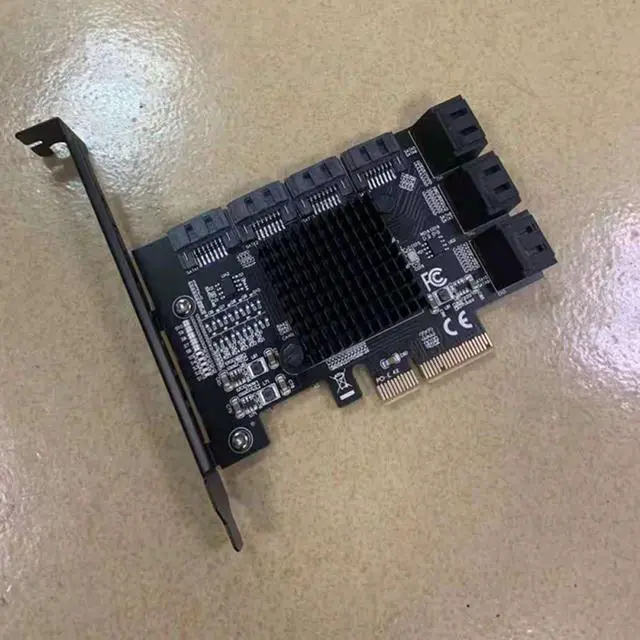 Alt view image 5 of 7 - Beavorty 10-Port Serial Ata 3.0 Expansion Card Pci-e X4 to Serial Ata 3.0 Controller Adapter Card with High-Speed Data Transfer for Desktop Computer Internal Components