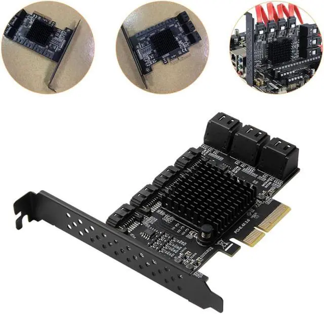 Alt view image 4 of 7 - Pci-e X4 3.0 Expansion Card Adapter with 10-Port Serial Ata 3.0 Interface for Desktop Computer, Low Heat Productivity and Fast Transmission Rate, Compatible with Large Capacity