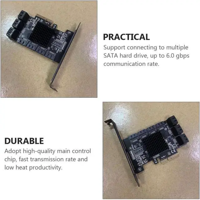 Alt view image 7 of 7 - Serial Ata 3.0 Adapter Card Expansion Card 10-Port Pci Interface X4 3.0 with Fast Transmission Rate and Low Heat Productivity for Hard Drive and Desktop Computer