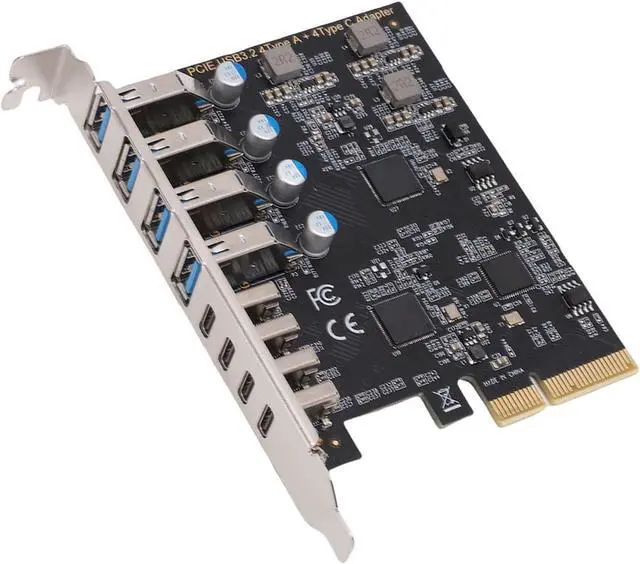 Alt view image 7 of 7 - FILFEEL PCIe to USB 3.2 Gen 2 Expansion Card 8-Port Internal Adapter with 4X + 4X USBA, 10Gbps Bandwidth, Supports 10/11 MacOS, Low Design for Desktop PC