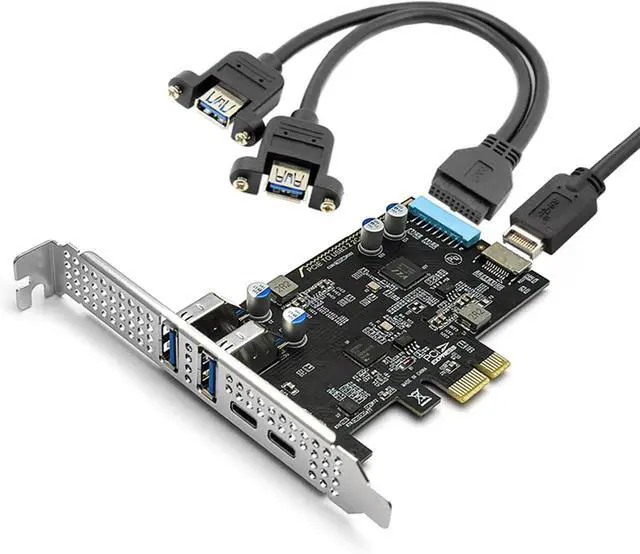 Alt view image 2 of 7 - PCIe to Type C Expansion Card with 2 USB3.0 Port for Fast Speed Data Transfer and 4K Display PCIe Adapter