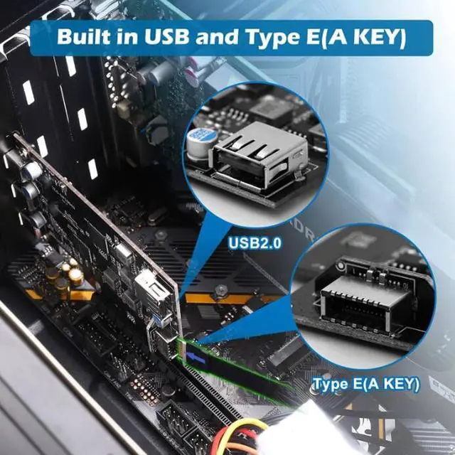 Alt view image 3 of 7 - USB PCIe Card PCI Express to USB 3.2 Expansion Card, PCIe to Type C with Internal 19 Pin Connector, 20Gbps DualChip PCIe Controller Card for Window7 8 10 for OS X Laptop PC 10.8.2