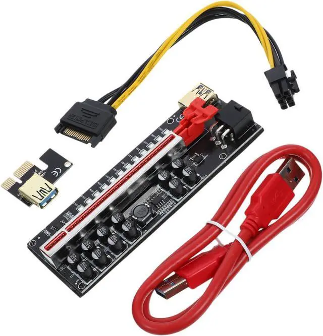 Main image of 1Set Pcie Riser to GPU Extension Cable for Mining Connectors Solid Capacitors for Stable Power Supply USB Ports for Fast Data Transmission
