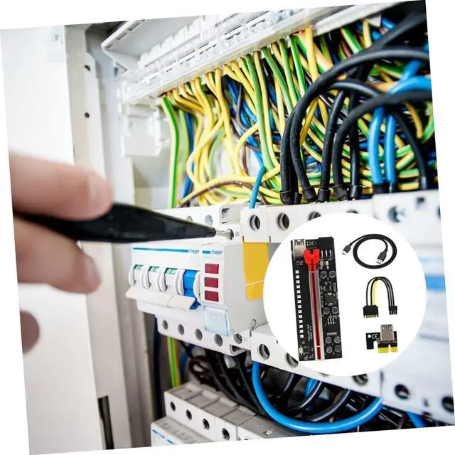 Alt view image 3 of 7 - 1Set Pcie Riser to GPU Extension Cable for Mining Connectors Solid Capacitors for Stable Power Supply USB Ports for Fast Data Transmission