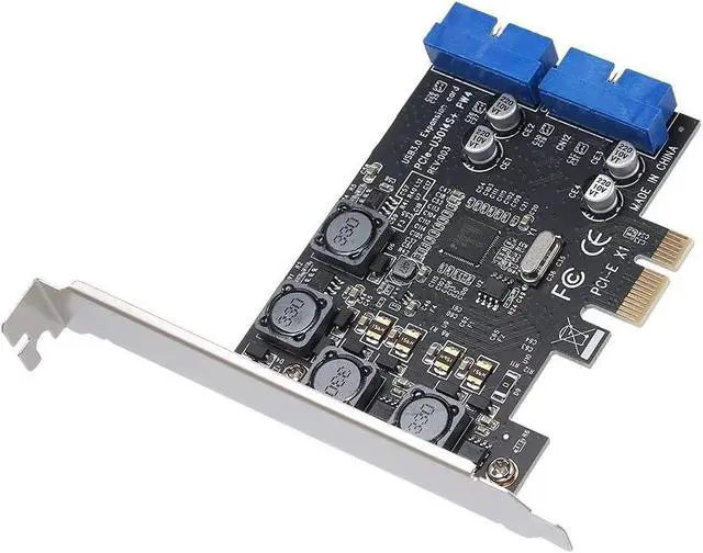 Alt view image 2 of 7 - PCI-E USB3.0 Express Card 4 Ports External Dual 19/20Pin Front Connector Expansion Card