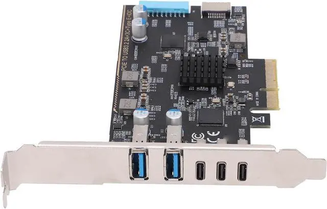 Alt view image 5 of 7 - LICAEVEY USB 3.0 PCIE Expansion Card, 3 x Type C + 2 x USB3.0 + Type E + 19P IDC Interface ASM3142 Adapter Card, for Wins 7 8 10 11