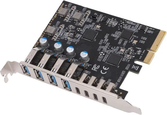 Alt view image 5 of 7 - PCIe 8 Port USB 3.2 Gen 2 Expansion Card for Desktop PC, 10Gbps Bandwidth Plug and Play for VR Headsets, Black