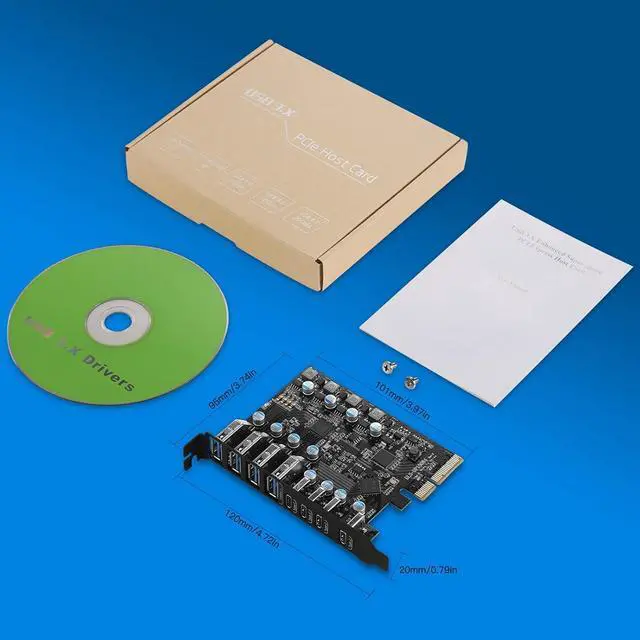 Alt view image 3 of 7 - 8-Port PCIe to USB3.2 Card Expansion 20Gbps 8 Ports USB3.1 Type-C X 4 & 1 TypeA PCIE Splitter Adapter Card UsbC Controller UsbC Interface Ultra-Fast Expansion