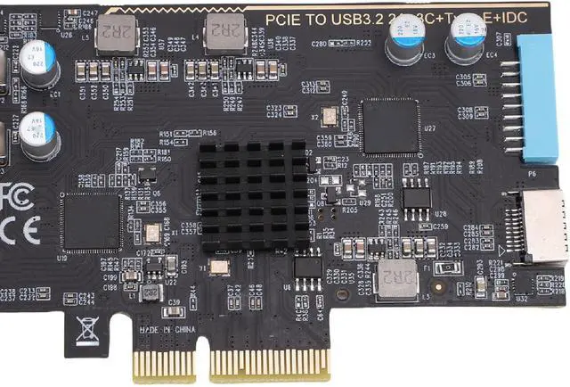 Alt view image 6 of 7 - USB C PCIe Card Efficient Data Transfer Expansion for for Linux 10Gbps 3 USB Type C and 2 Type A PCI Express to Expansion Card for External Storage, Printers