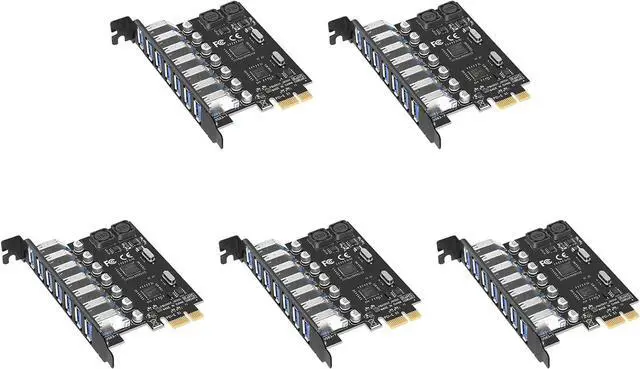 Main image of 5X USB 3.0 PCI-E Expansion Card Adapter 7 Ports Hub Adapter External Controller PCI-E Extender PCI Express Card