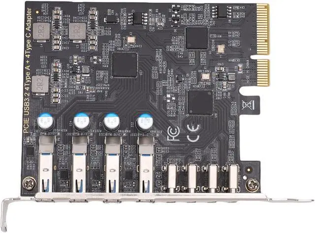 Alt view image 6 of 7 - Zyyini PCIe to USB 3.2 Gen 2 Card, 10Gbps 4 Type C and 4 Type A 8 Ports PCI Expansion Card, USB Controller Adapter, for Wins Linux OS X, for Desktop PC