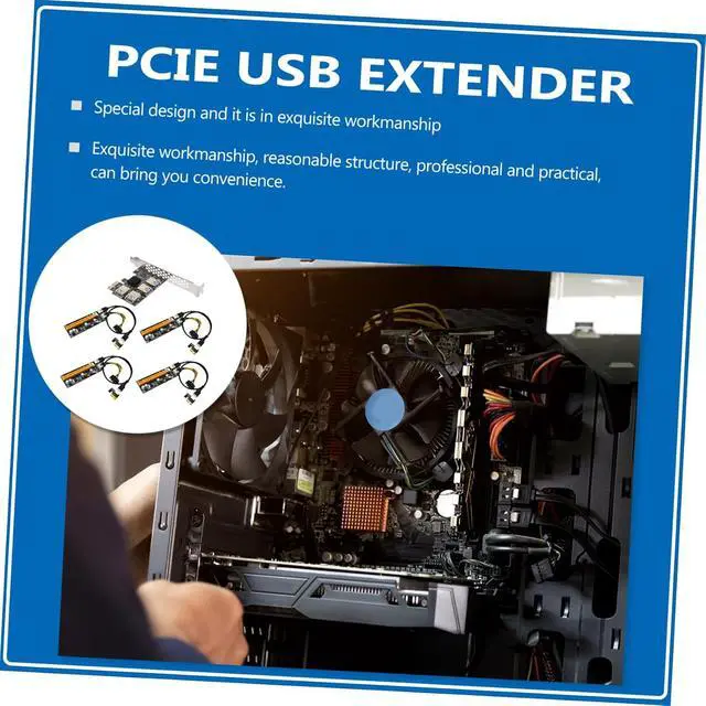 Alt view image 5 of 7 - Pci-e Extender USB Card Adapter with Terminal Plug High Performance Stable Pci Express Expansion for Multiple USB Devices Easy Installation for Desktop