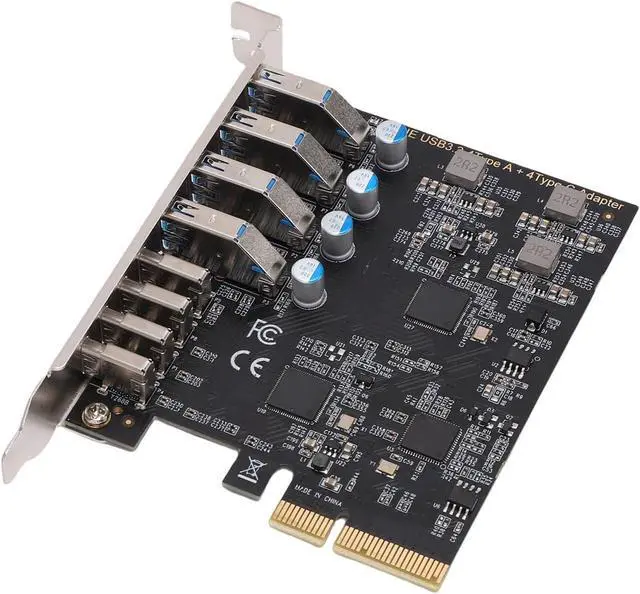 Alt view image 3 of 7 - PCIe USB 3.2 Gen 2 Card 8 Ports | 4X USBC 4X USBA 10Gbps Bandwidth for Desktop PC